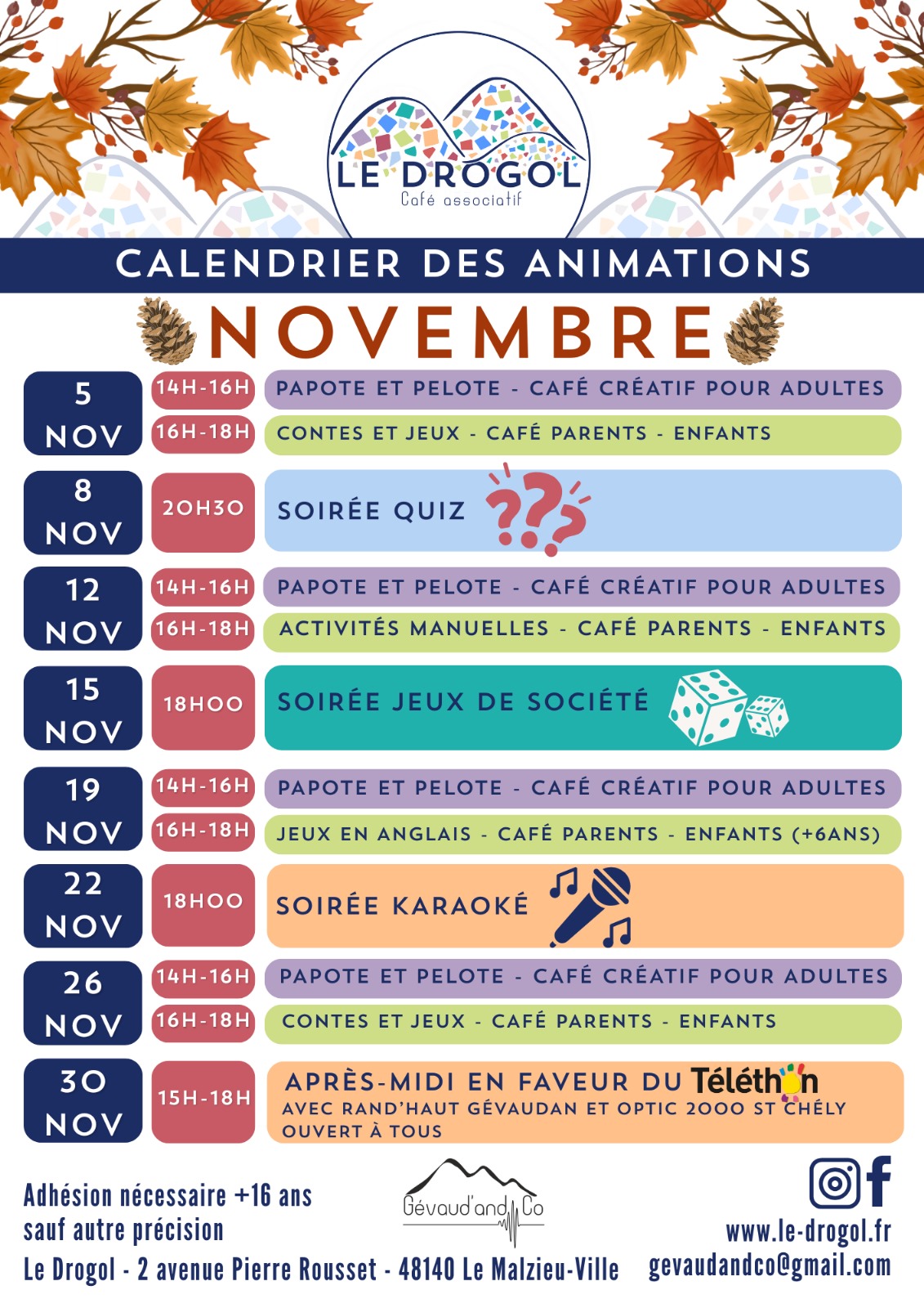 programme octobre
